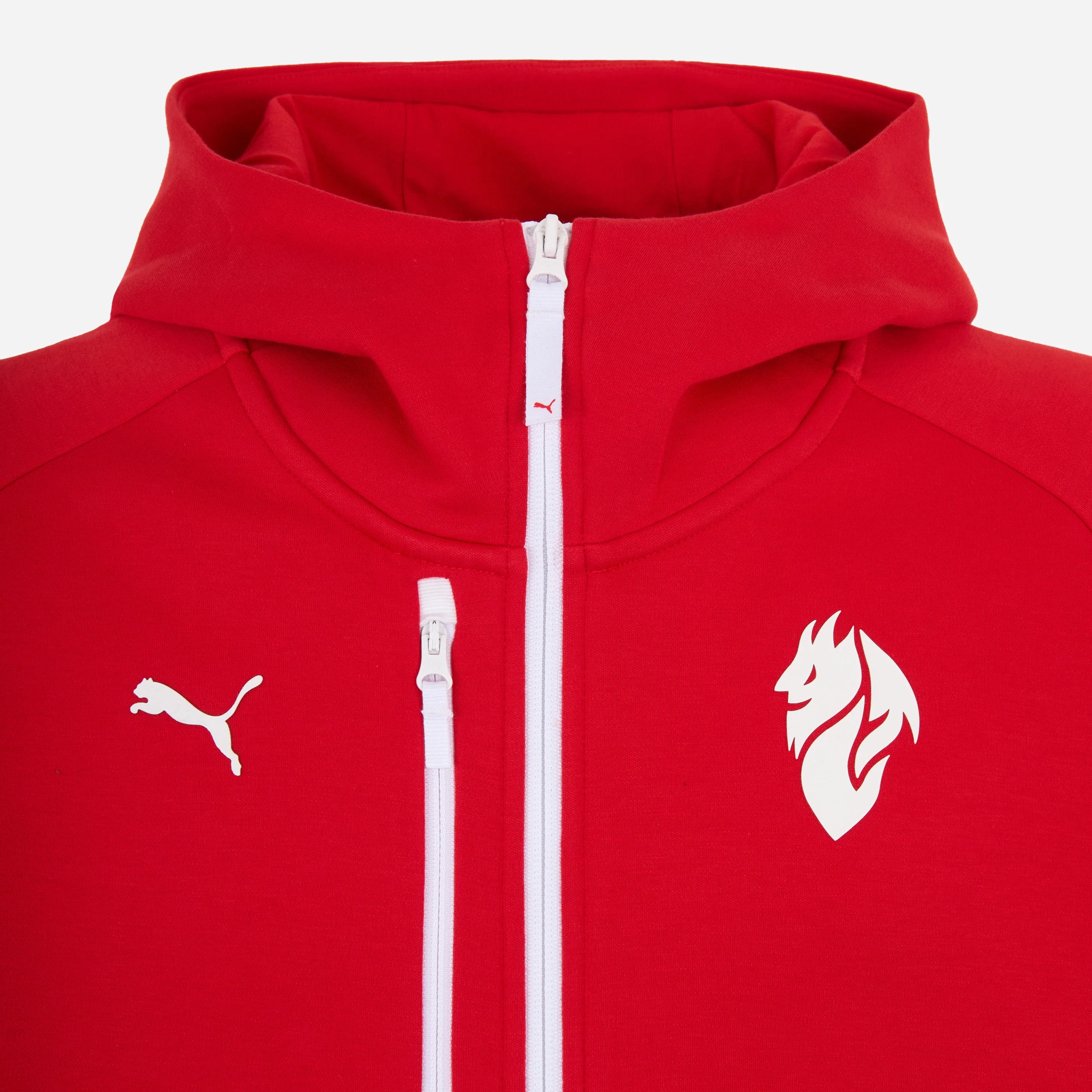 FELPA ROSSA MILAN PUMATECH 2025/26 CON ZIP E CAPPUCCIO - Image 8