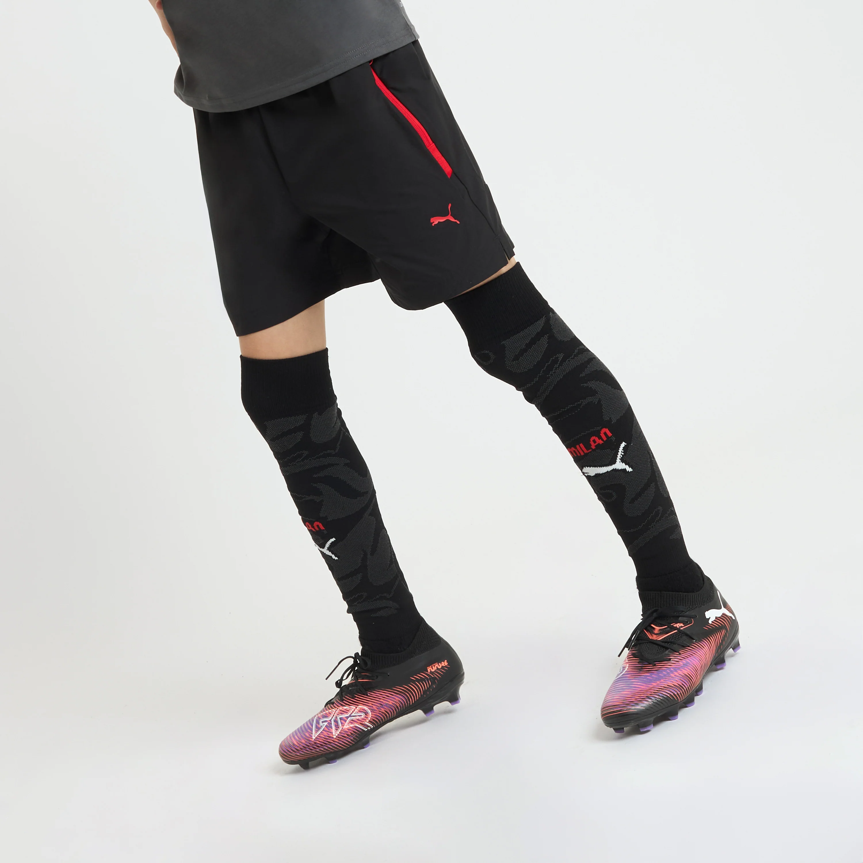PANTALONCINI NERI BAMBINO MILAN PUMATECH 2025/26 CON TASCHE - Image 3