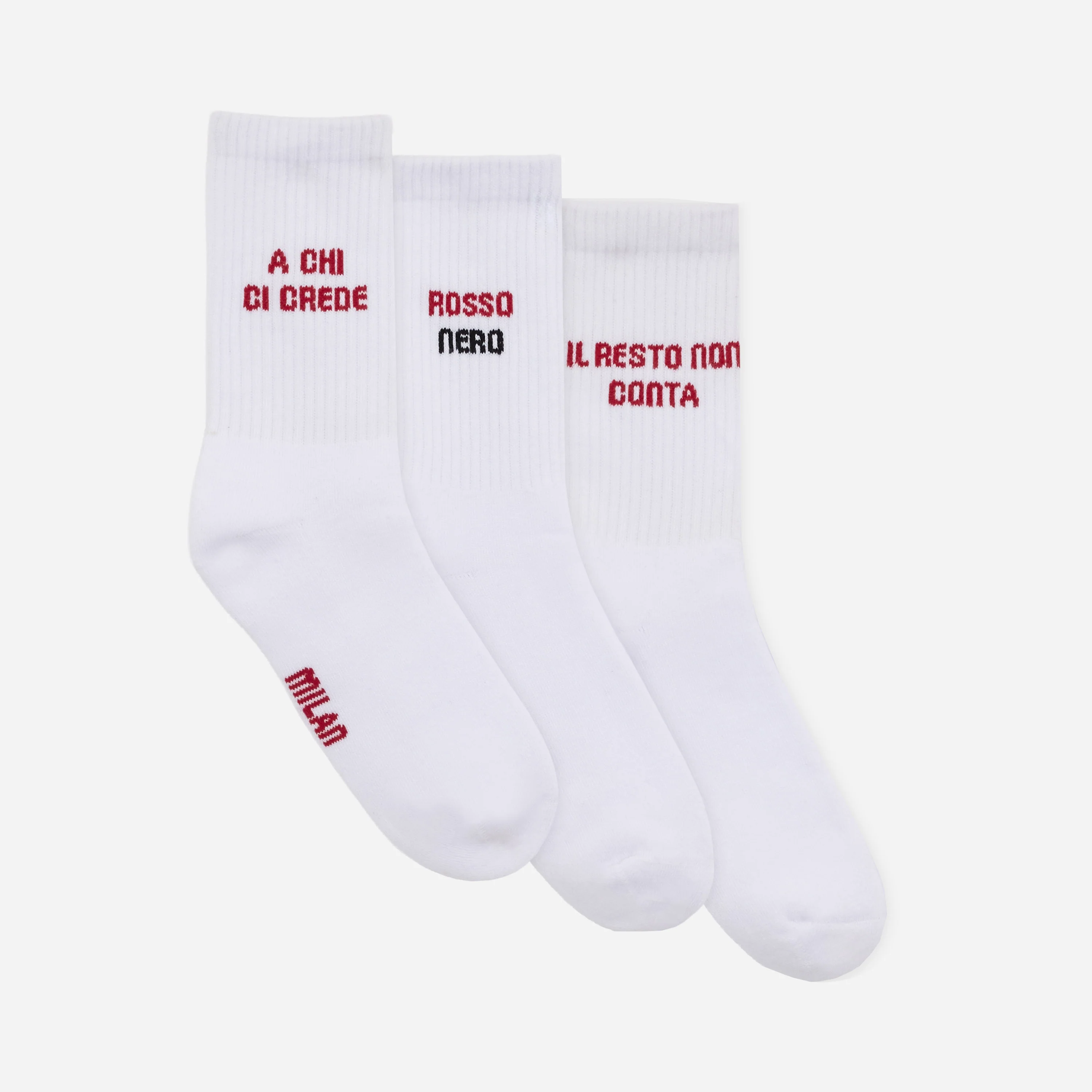 SET TRE CALZE CON FRASI MILAN - Image 5