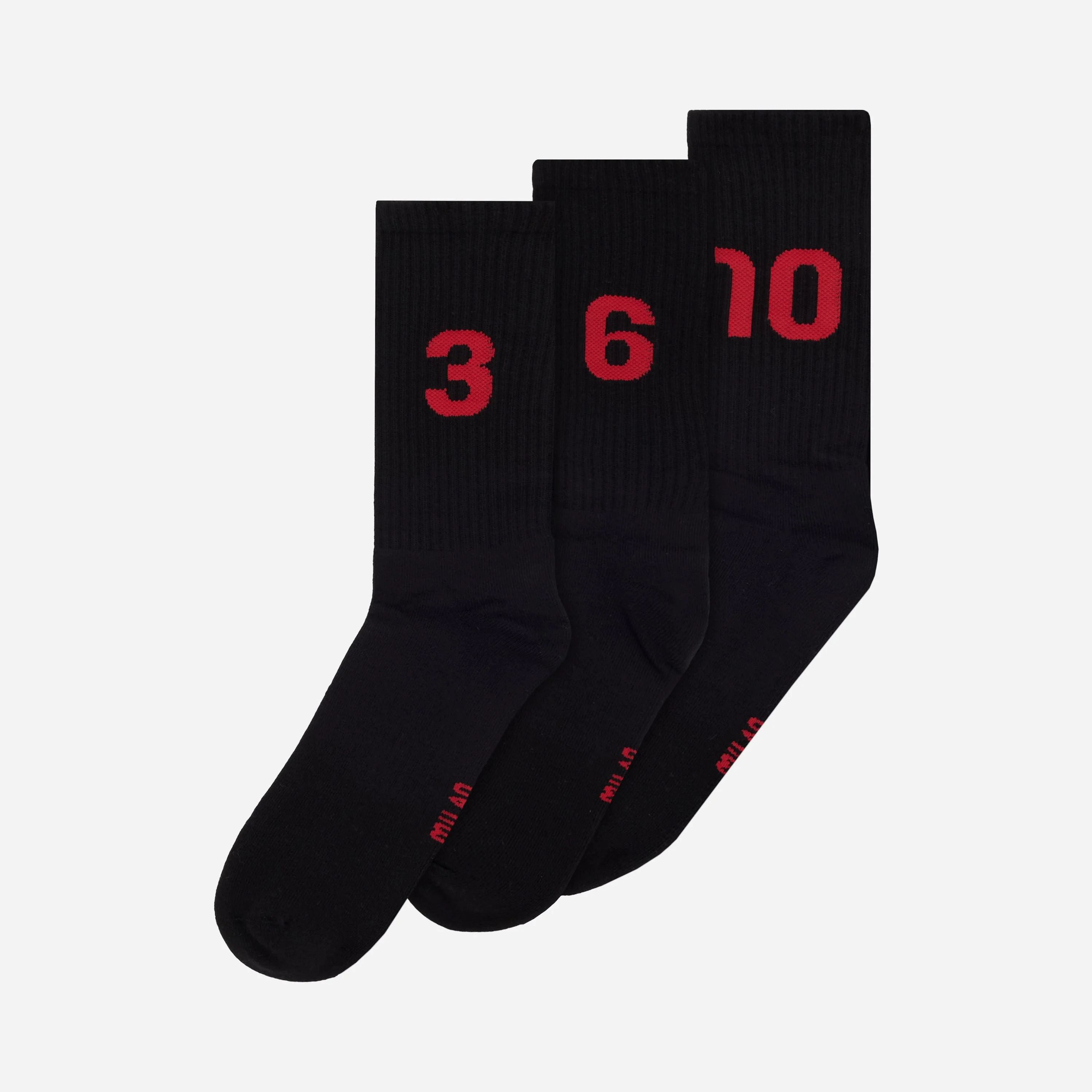 SET TRE CALZE MILAN CON NUMERI