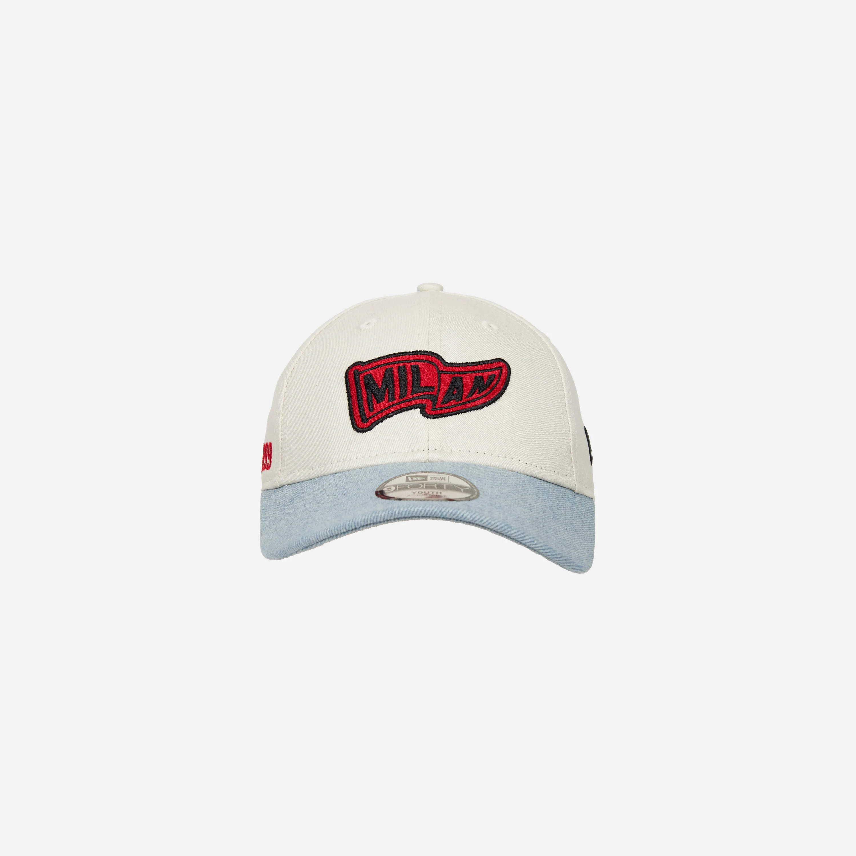 CAPPELLINO BAMBINO 9FORTY® NEW ERA X AC MILAN BIANCO CON VISIERA IN DENIM - Image 2